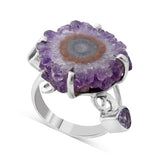 Amethyst Slice Silver Ring