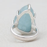 Raw Aquamarine Silver Rings