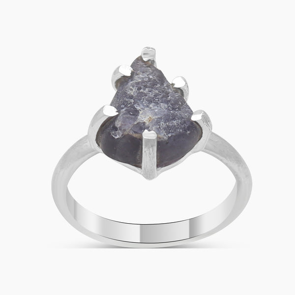 Raw Aquamarine Silver Rings