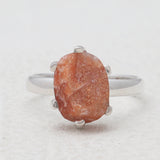 Raw Aquamarine Silver Rings