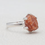 Raw Aquamarine Silver Rings