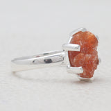 Raw Aquamarine Silver Rings