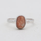 Rough Sunstone Silver Rings