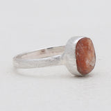 Rough Sunstone Silver Rings