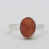 Rough Sunstone Silver Rings