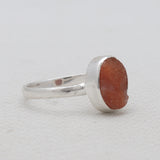 Rough Sunstone Silver Rings