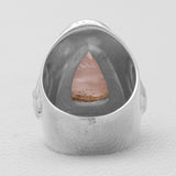 Natural Pink Rose Quartz Silver Rings
