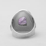 Natural Pink Rose Quartz Silver Rings