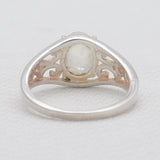 Rainbow Moonstone Silver Rings