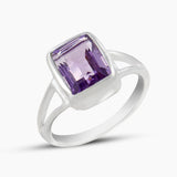 Natural Garnet Silver Rings
