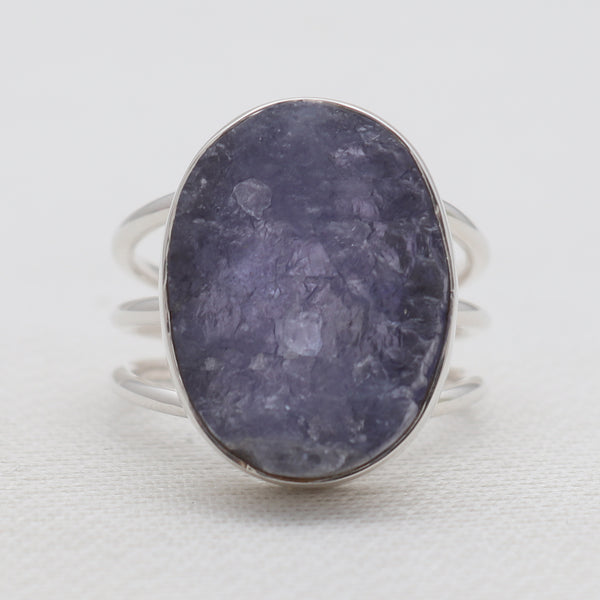 925 Sterling Silver Rough Tanzanite Rings