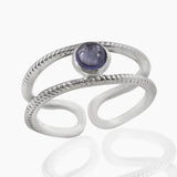Rainbow Moonstone Silver Rings