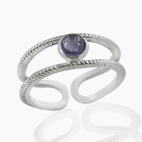 Rainbow Moonstone Silver Rings