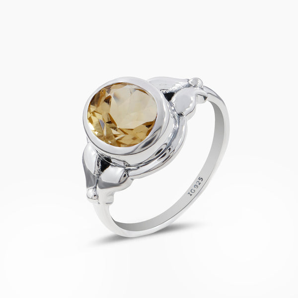 Natural Citrine Silver Rings