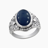 Natural Larimar Silver Rings