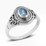 Natural Garnet Silver Rings