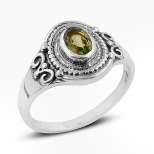 Natural Garnet Silver Rings