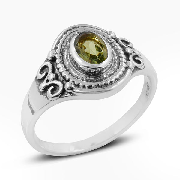 Natural Garnet Silver Rings