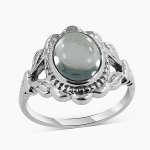 Green Amethyst Silver Rings