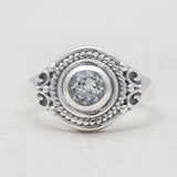 Natural Garnet Silver Rings