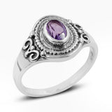 Natural Garnet Silver Rings