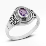 Natural Garnet Silver Rings