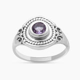 Natural Garnet Silver Rings