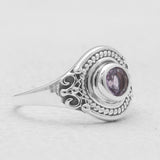 Natural Garnet Silver Rings