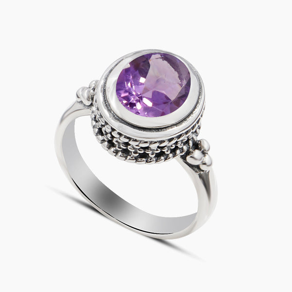 Natural Amethyst 925 Sterling Silver Ring