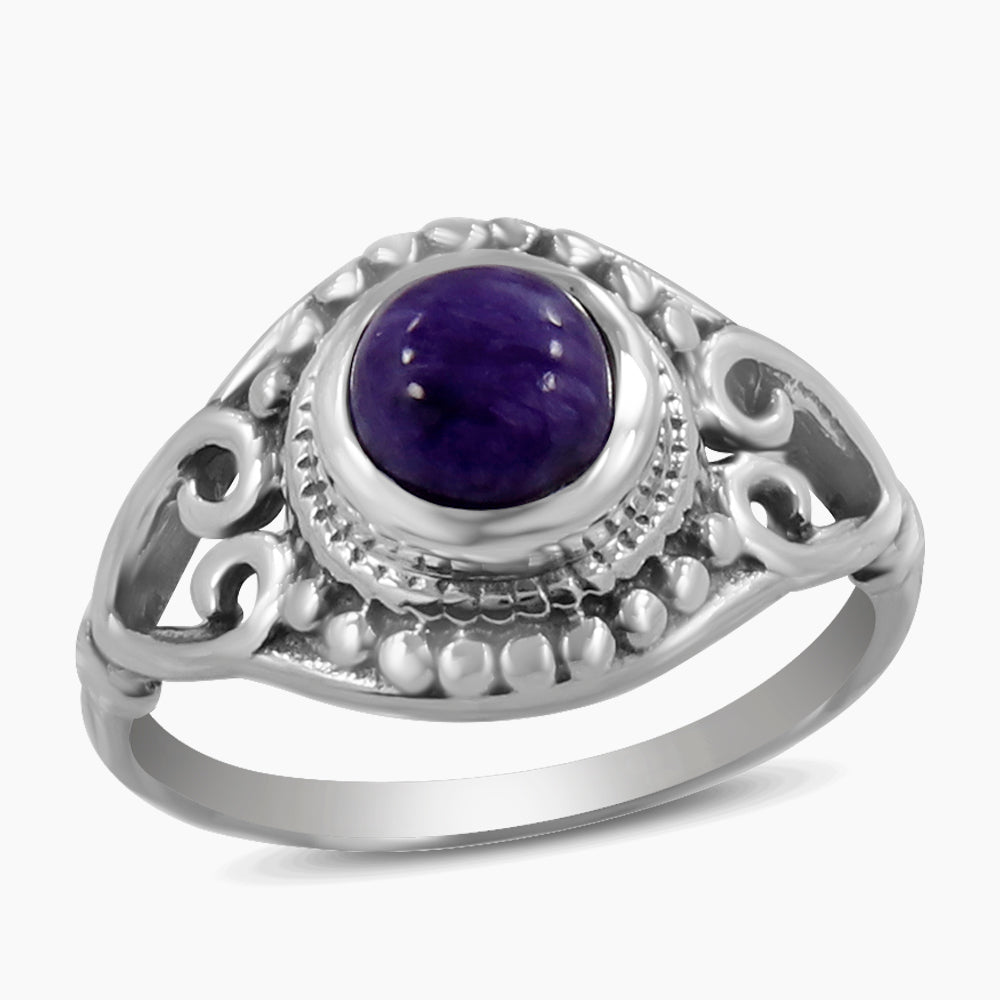 925 Sterling Silver Charoite Rings