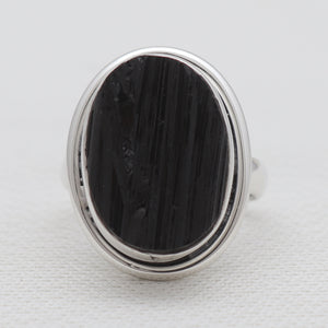 Black Tourmaline Silver Designer Rings
