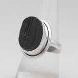 Black Tourmaline Silver Designer Rings