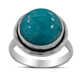 Green Amazonite  Silver Ring