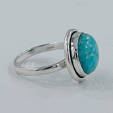 Green Amazonite  Silver Ring