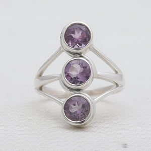 Purple Amethyst Silver Designer Rings