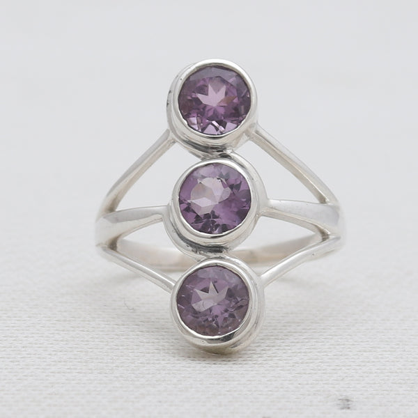 Purple Amethyst Silver Designer Rings