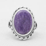925 Sterling Silver Charoite Rings