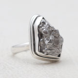 925 Sterling Silver Raw Meteorite Rings