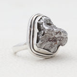 925 Sterling Silver Raw Meteorite Rings