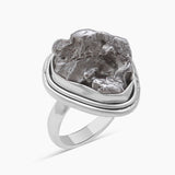 925 Sterling Silver Raw Meteorite Rings
