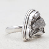925 Sterling Silver Raw Meteorite Rings