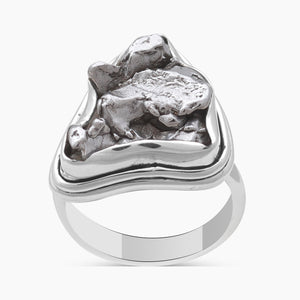 925 Sterling Silver Raw Meteorite Rings