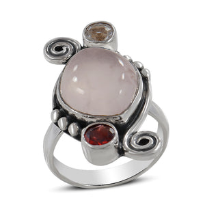 Rose Quartz 925 Sterling Silver Ring