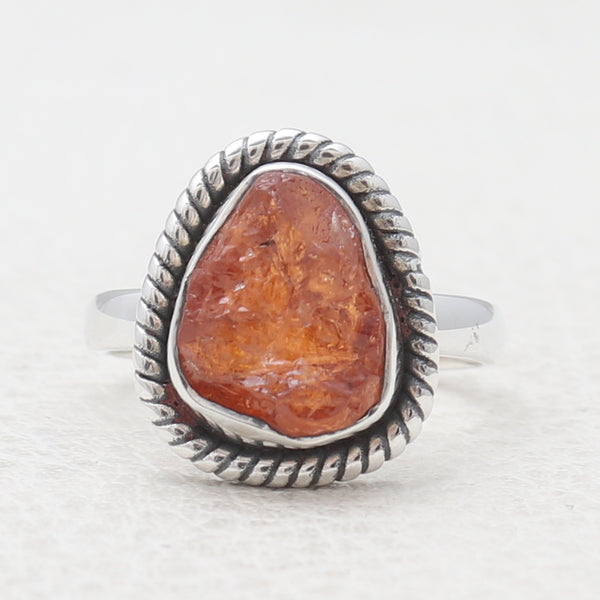 925 Sterling Silver Fanta Garnet Rings