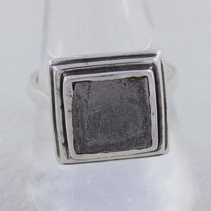 Muonionalusta Meteorite Silver Men's Ring