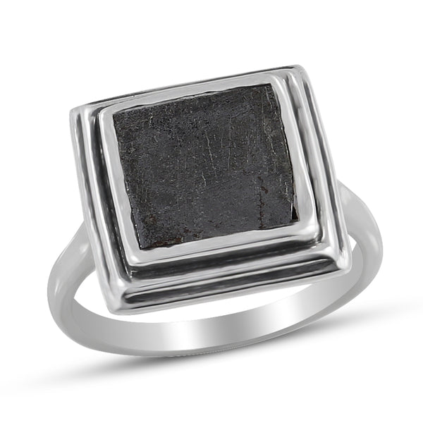 Muonionalusta Meteorite Silver Men's Ring