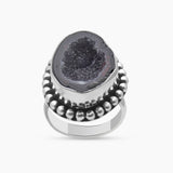 Coconut Druzy Silver Pendant Sets