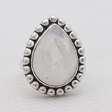 Rainbow Moonstone Silver Rings