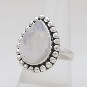 Rainbow Moonstone Silver Rings