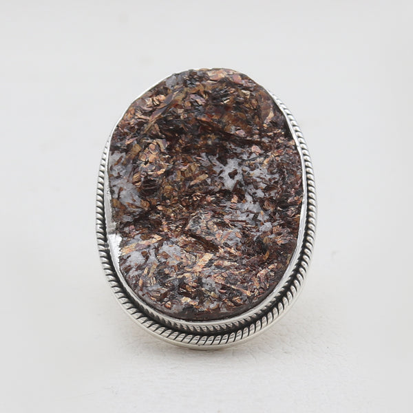 Large Astrophyllite Silver Designer Rings